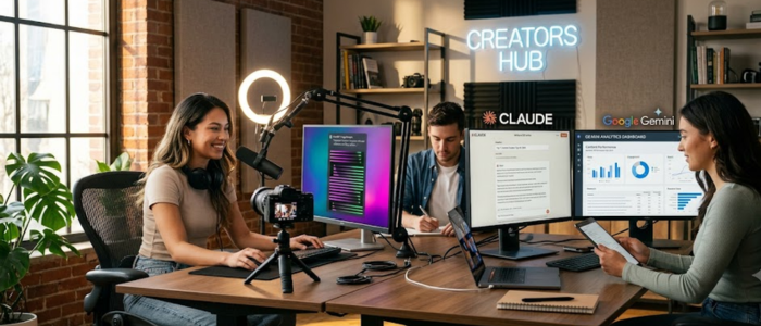 ChatGPT vs Claude vs Gemini for creators helping YouTubers, bloggers, and content creators choose the best AI tool