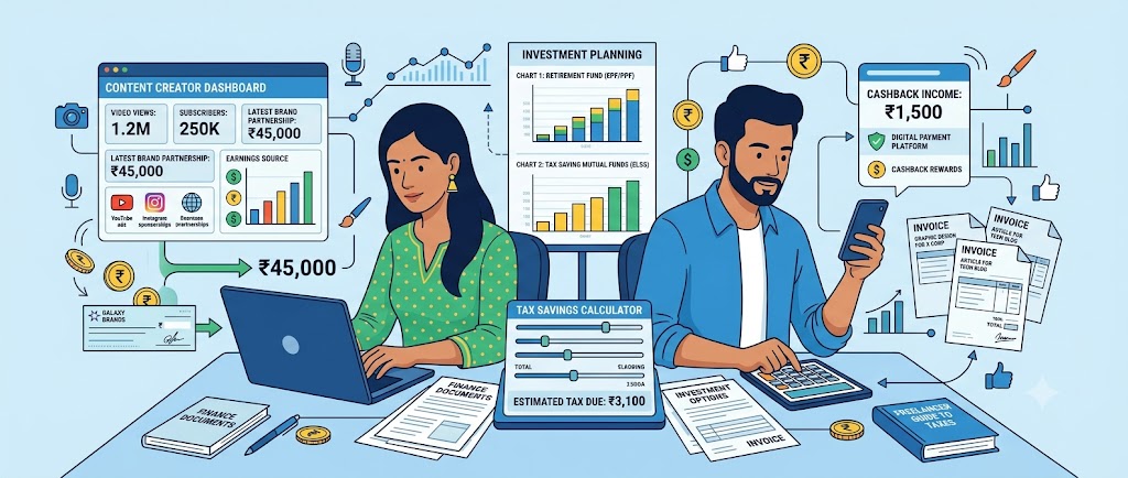 Tax planning for creators and freelancers using tax saving investments in India