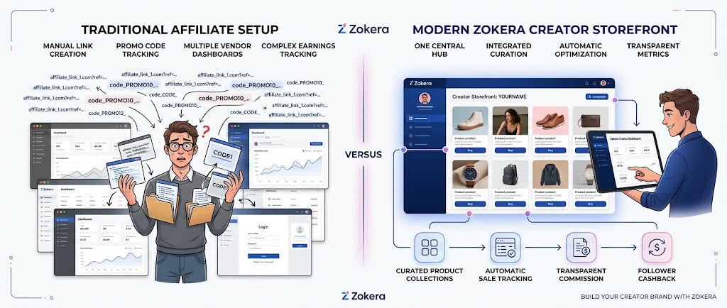 How creators earn commission on Instagram with a Zokera storefront