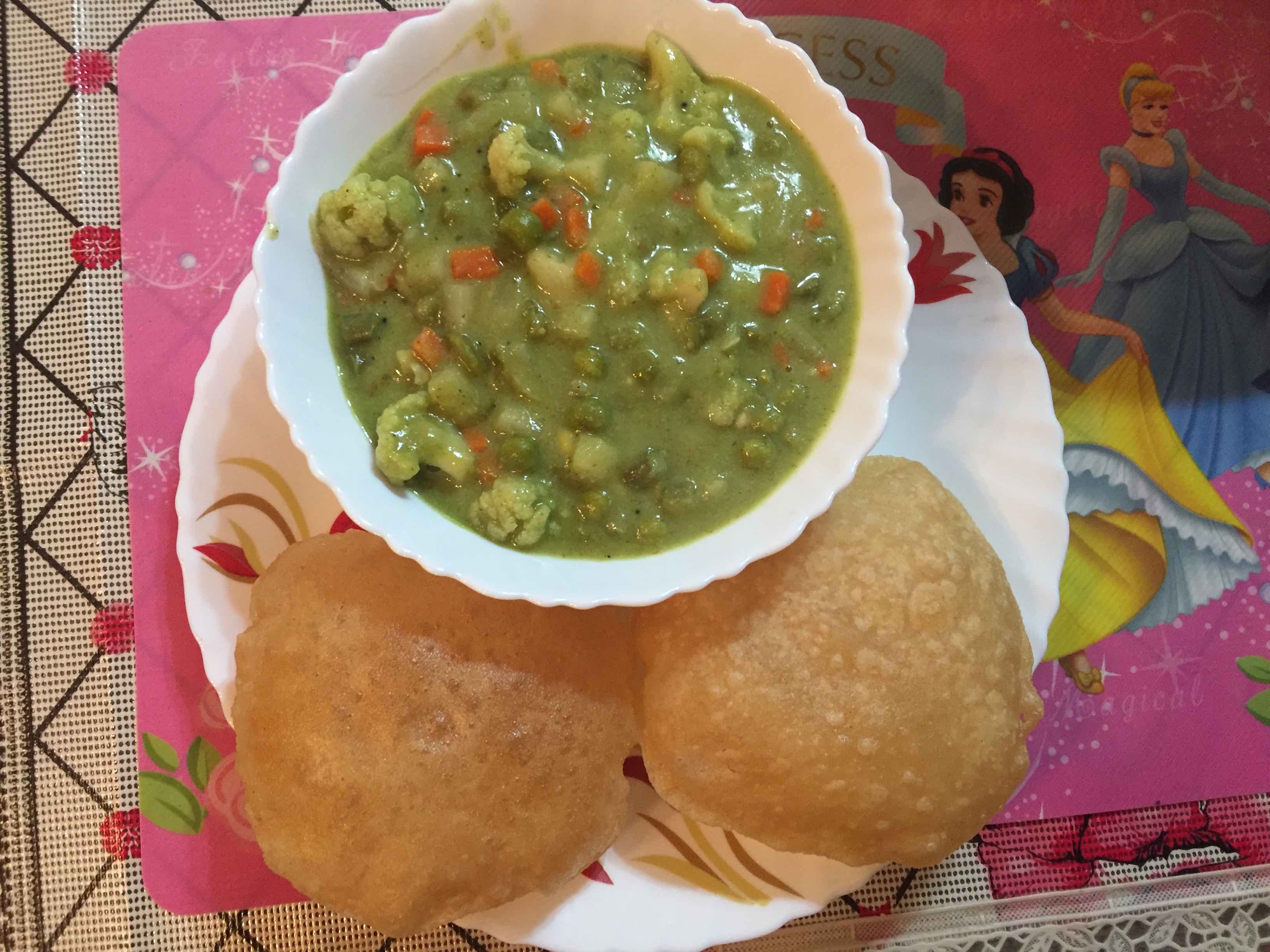 Vegetable Saagu ( South Indian Style Vegetable Gravy For Poori, Chapathi, Roti)