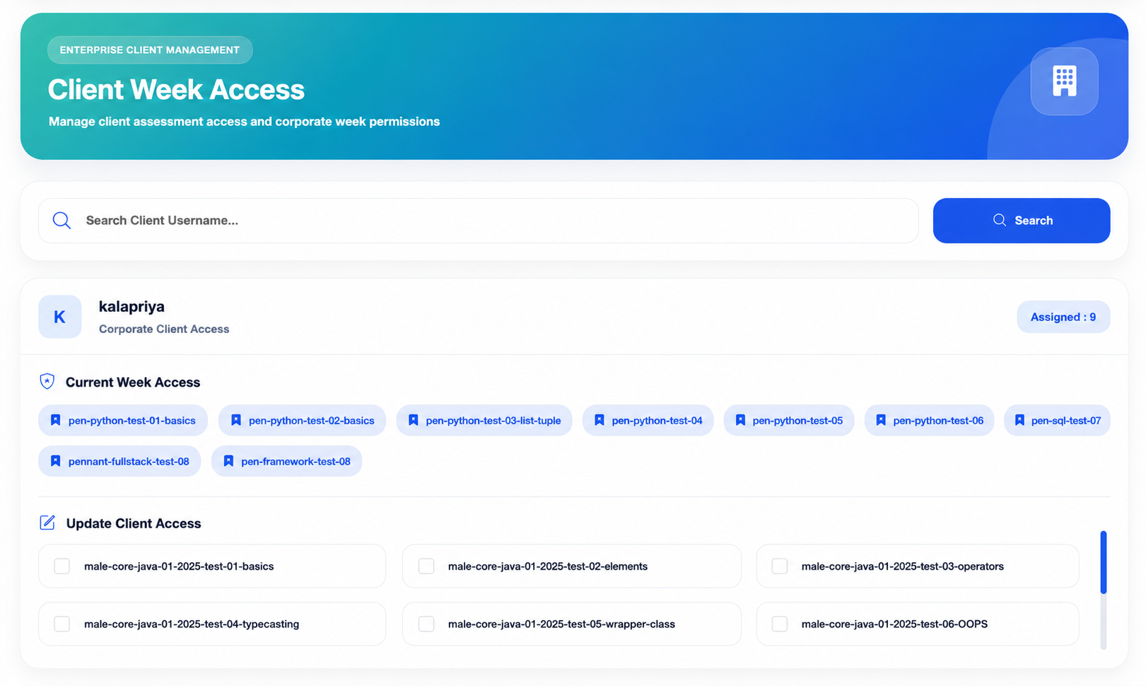 AccessPro client week access