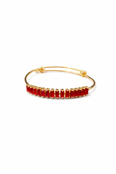 Elegant Red Stone Gold Bracelet Set - Bracelets | Savyra