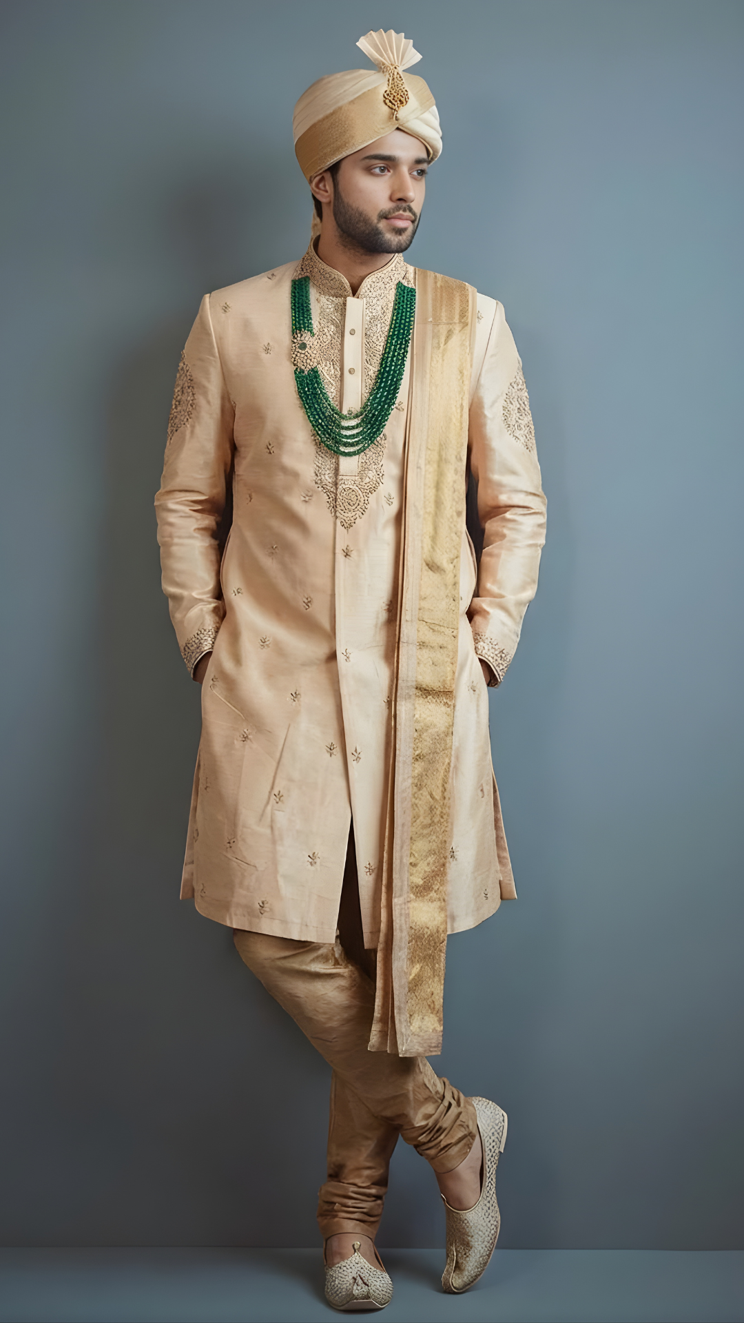 Golden Beige Sherwani