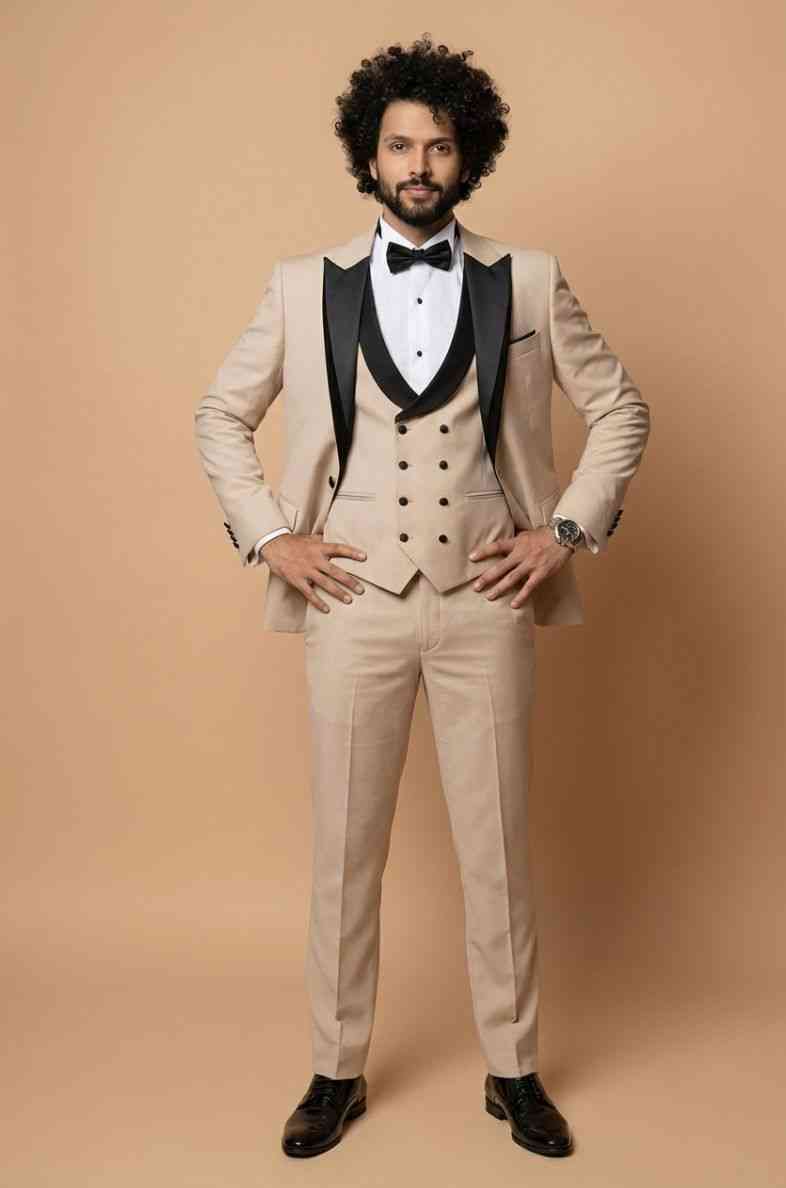 Beige Royale Tuxedo Set