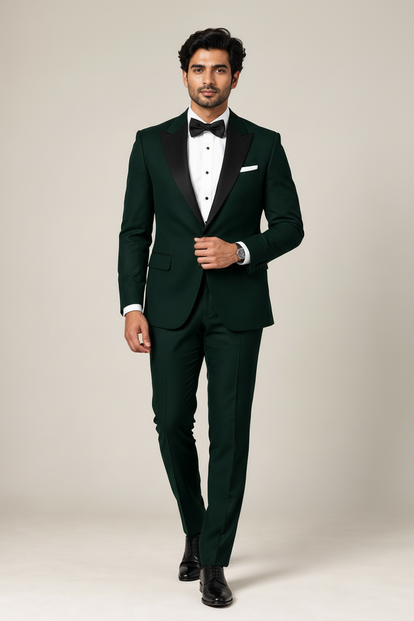 Unique Bottle Green Reception Tuxedo