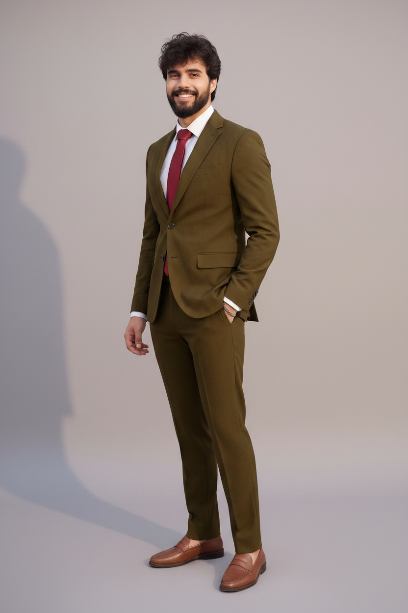 Formal Warm Brown Corporate Suit