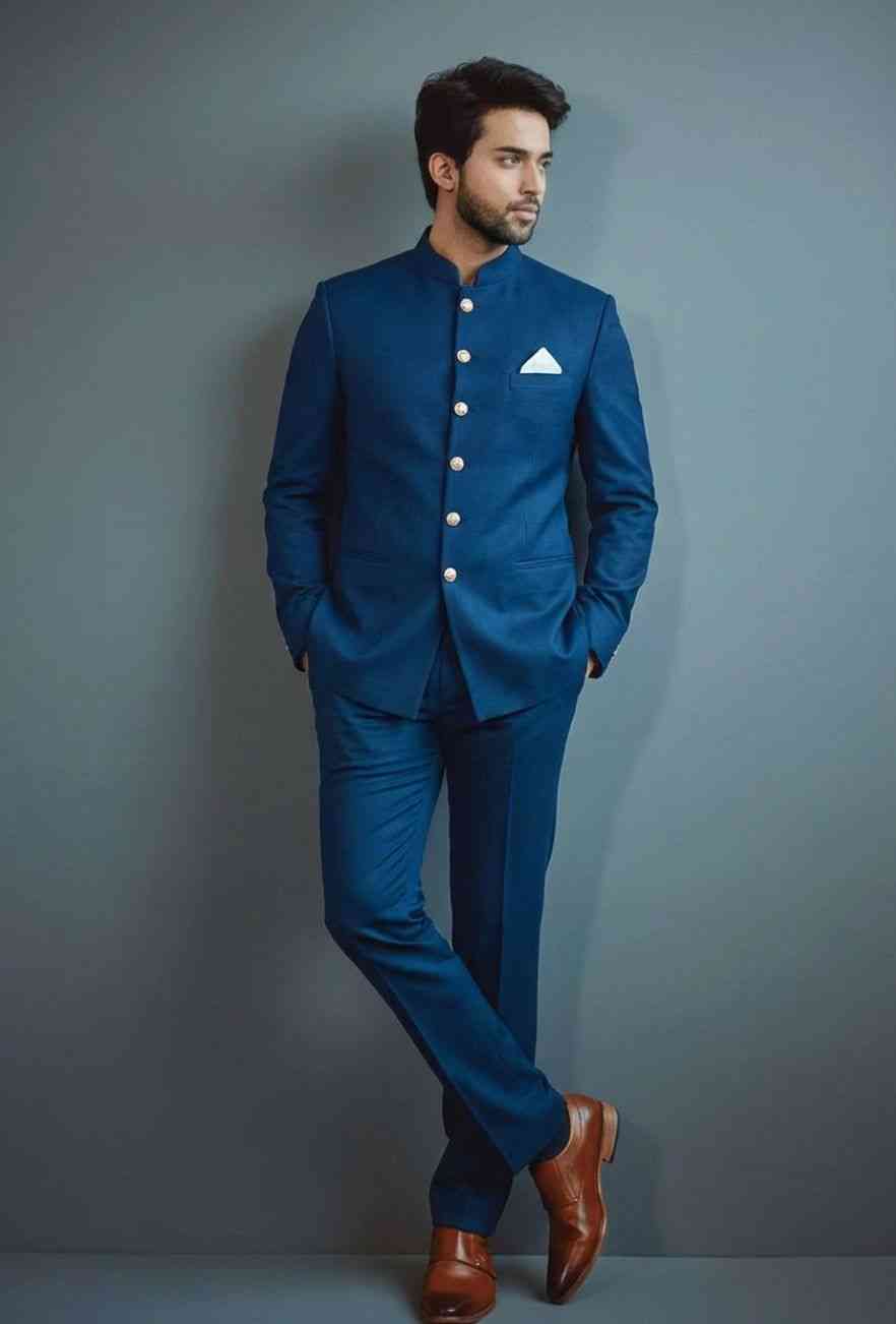 Men's Royal Blue Jodhpuri Suit (Royal Sapphire)