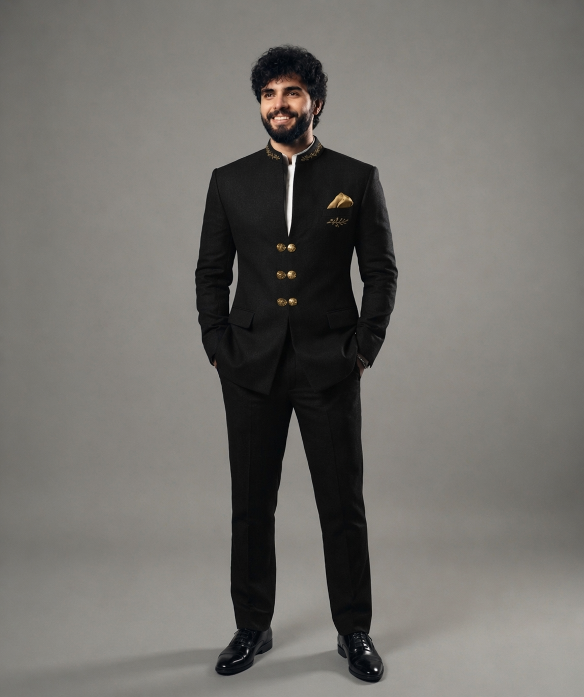 Men's Black Jodhpuri Suit (Midnight Elegance)