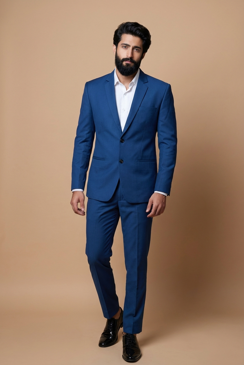 Stylish Teal Blue Suit