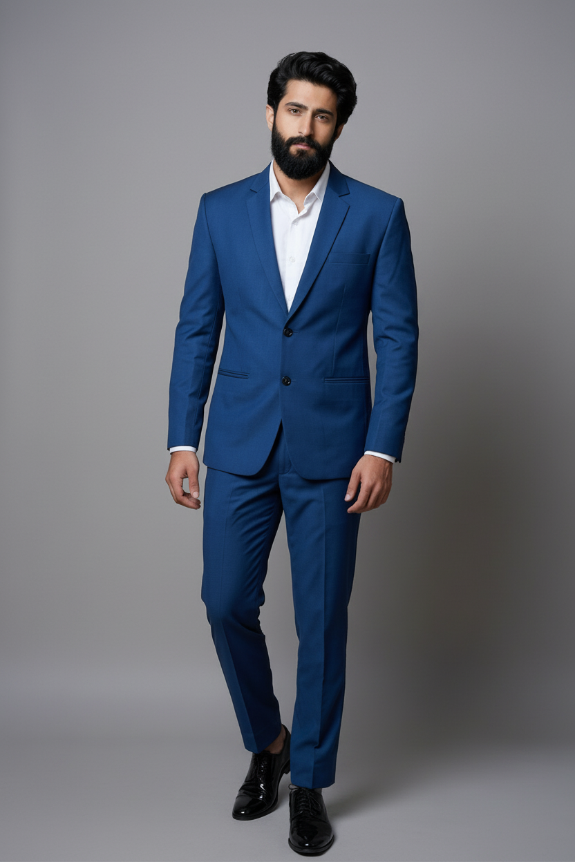 Men's teal blue two-piece suit (Meridian)