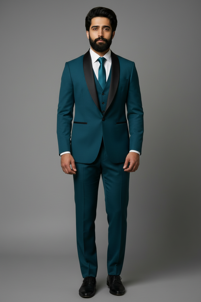 Midnight Teal Tuxedo Elegance