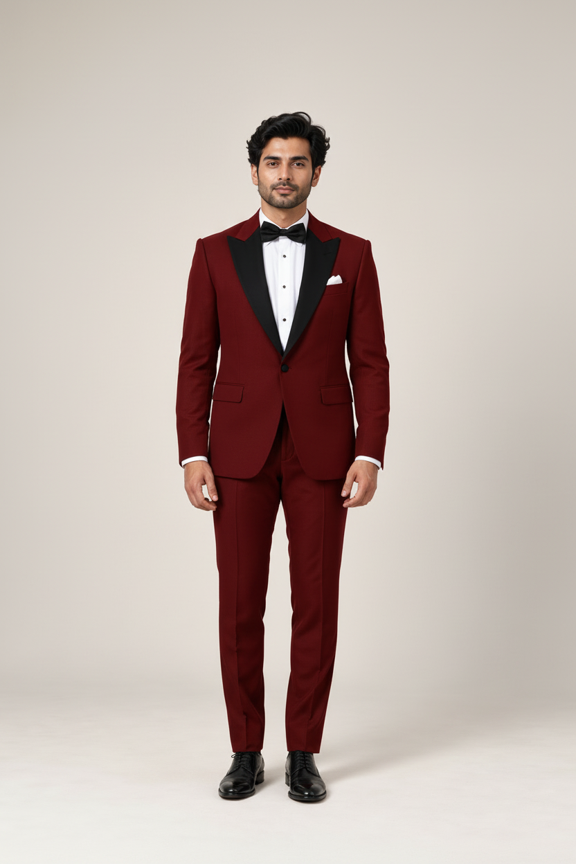 BORDEAUX VELVET TUXEDO BLAZER