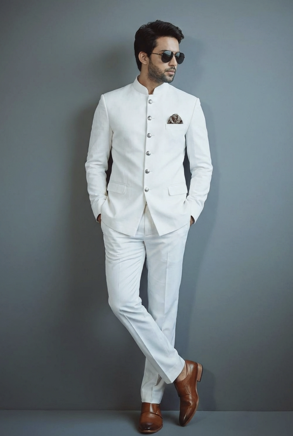 Men's Ivory White Jodhpuri Suit (Signature Ivory)