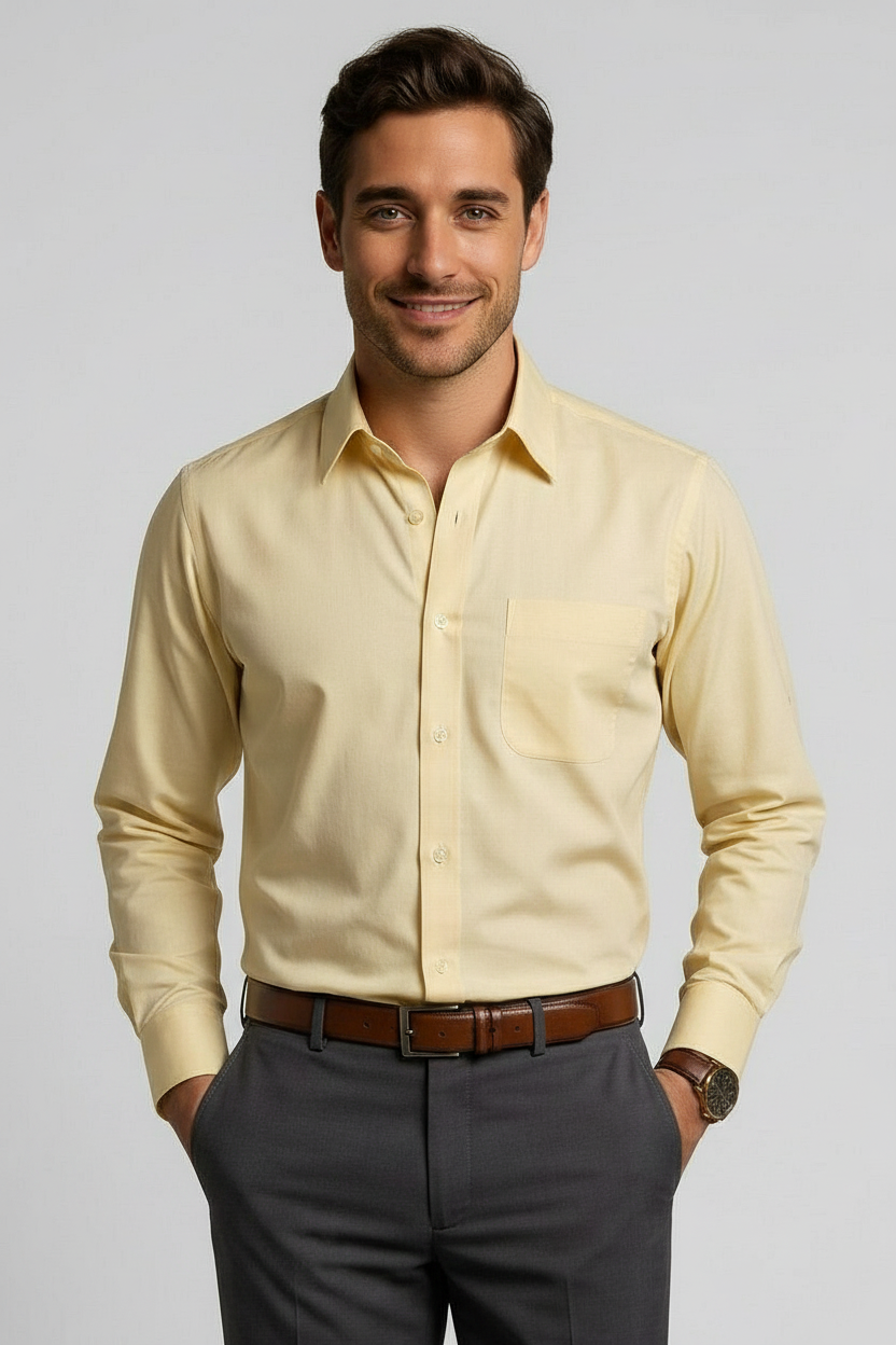 Classic Pale Yellow Formal Shirt