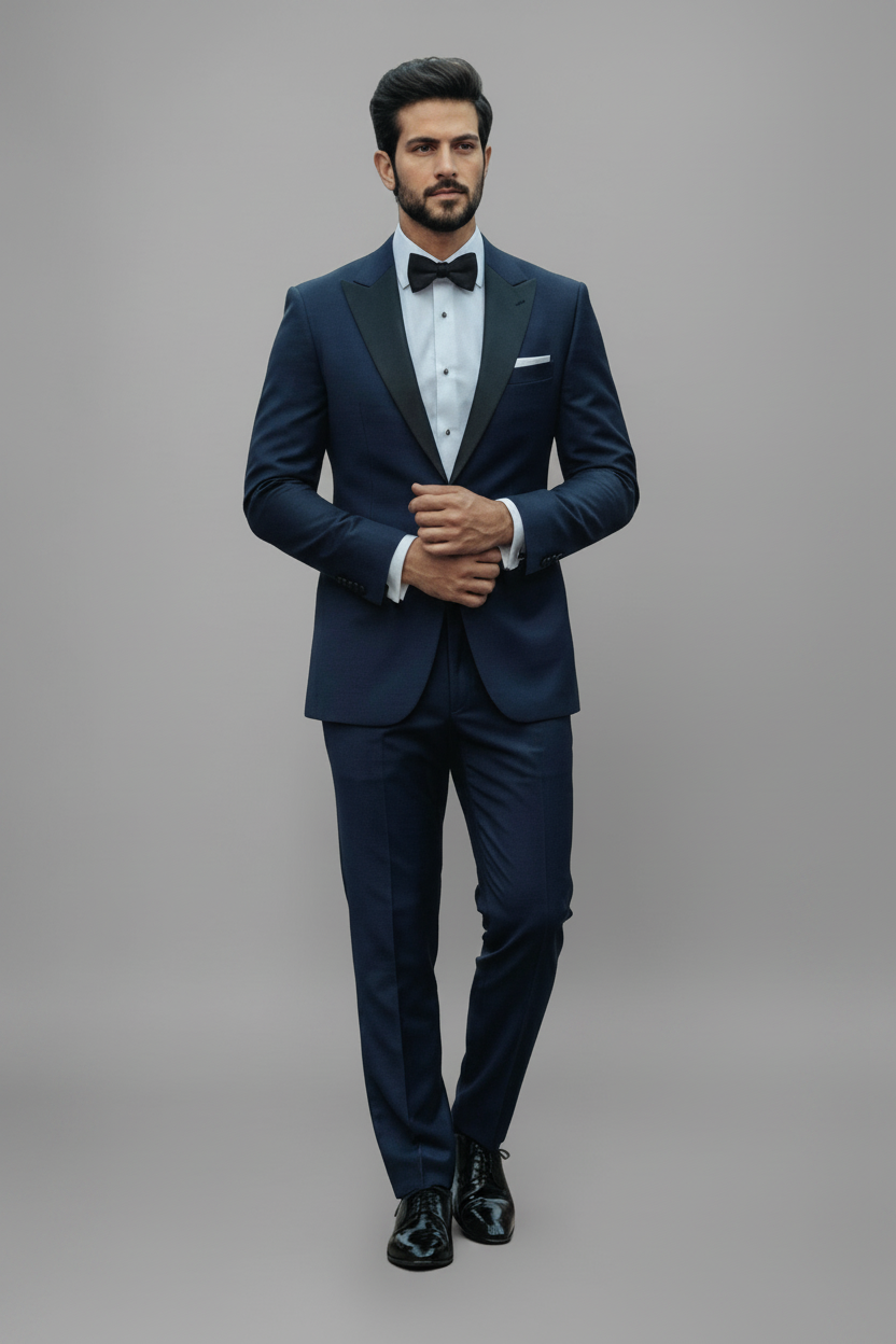 Classic Navy Blue Tuxedo Suit
