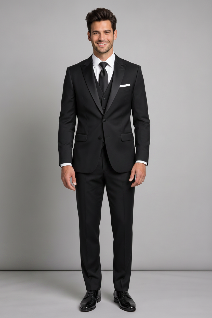 Midnight Black 3-Piece Suit