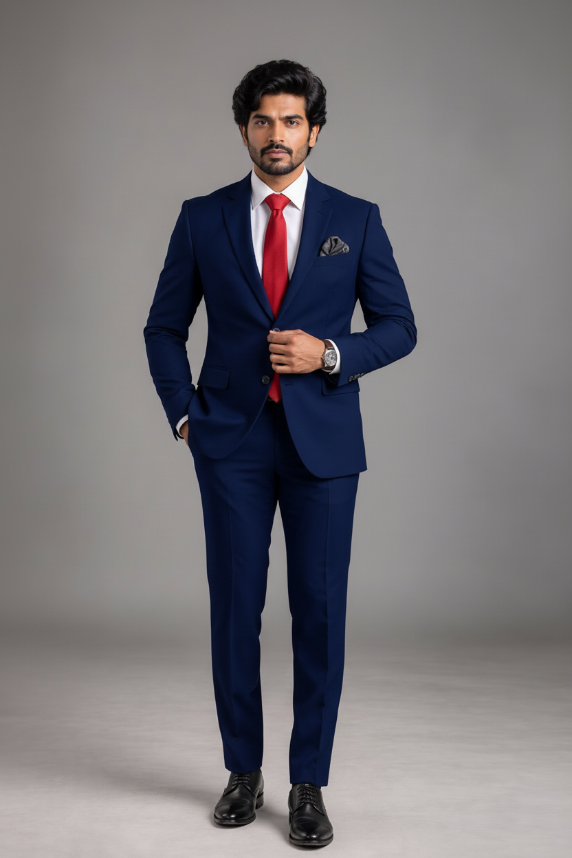 Navy Blue Two Piece Formal Suit