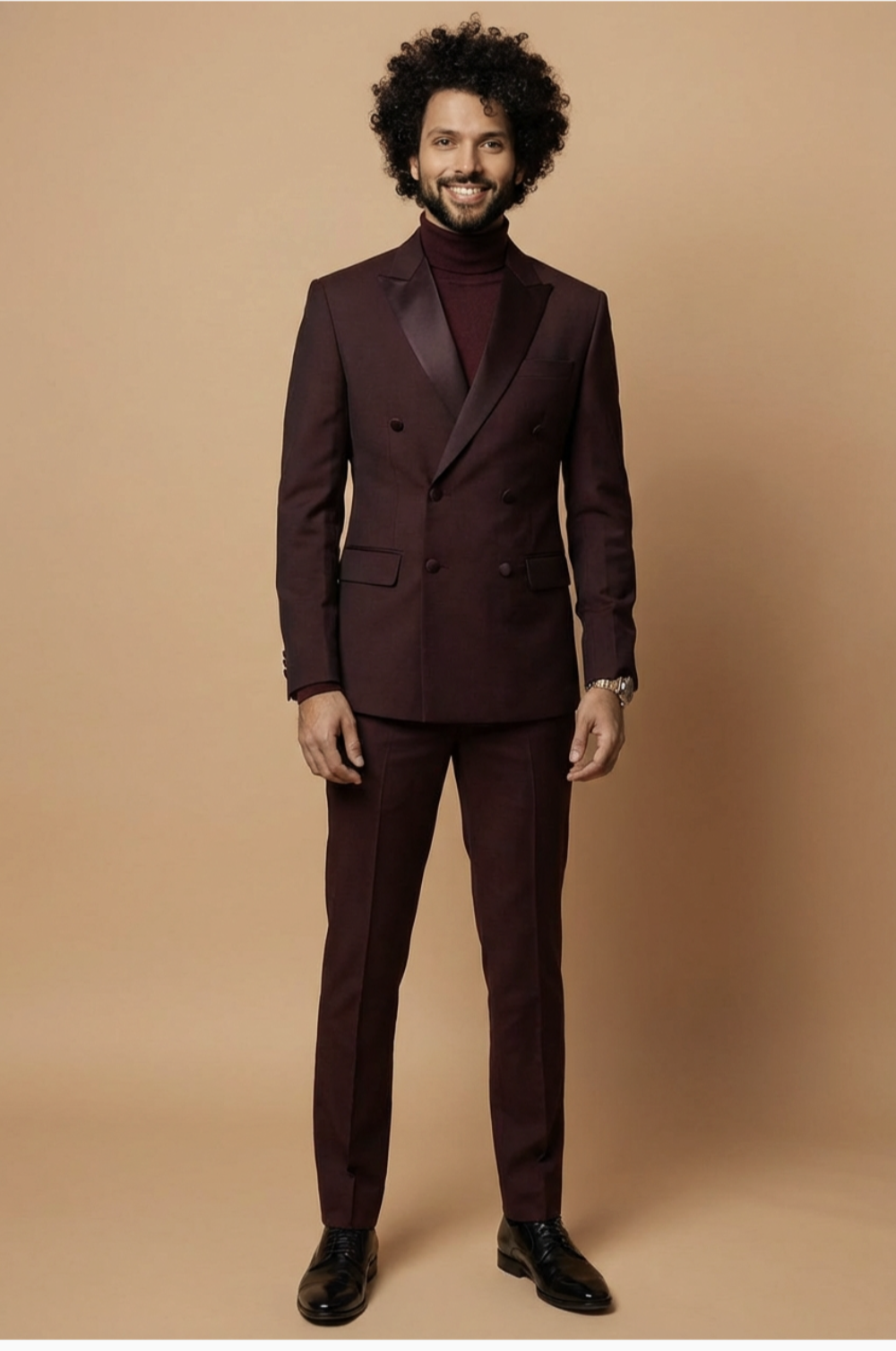 Burgundy Double Breasted Suit