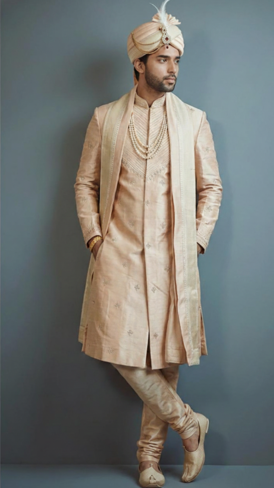 Peach Toned Sherwani