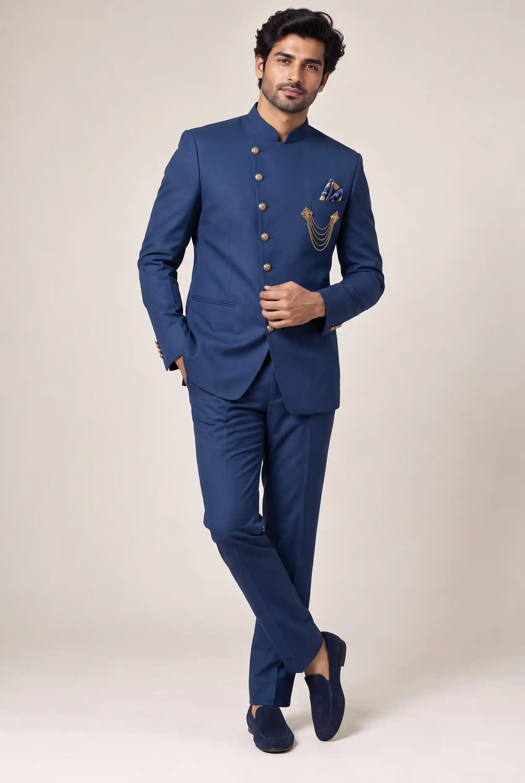 Men's royal blue Jodhpuri suit (Royal regent)