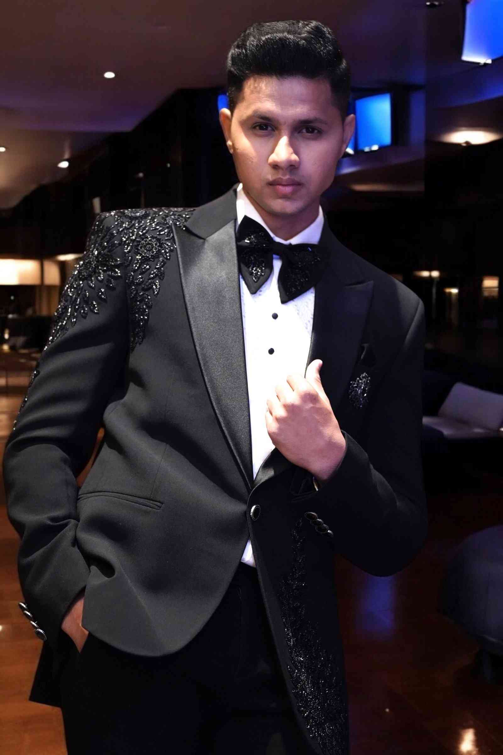 Designer Tuxedo with Hand Embroidery