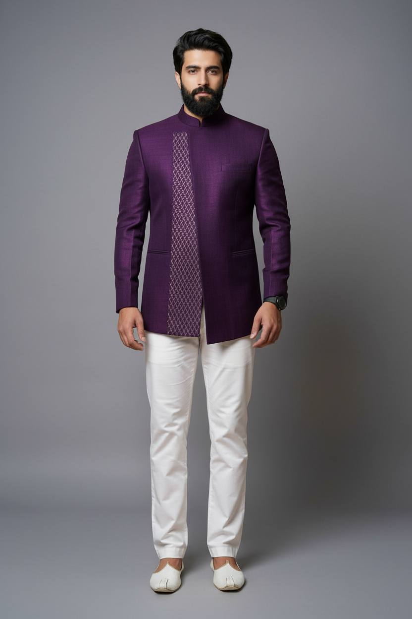 Men's Royal Purple Jodhpuri Suit (Royal Amethyst)