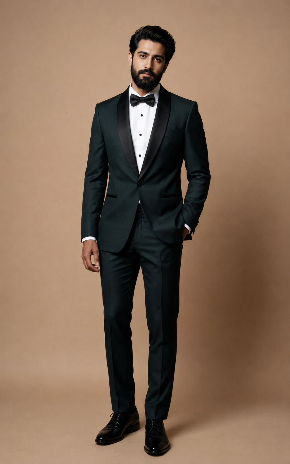 Midnight Teal wool-blend Tuxedo