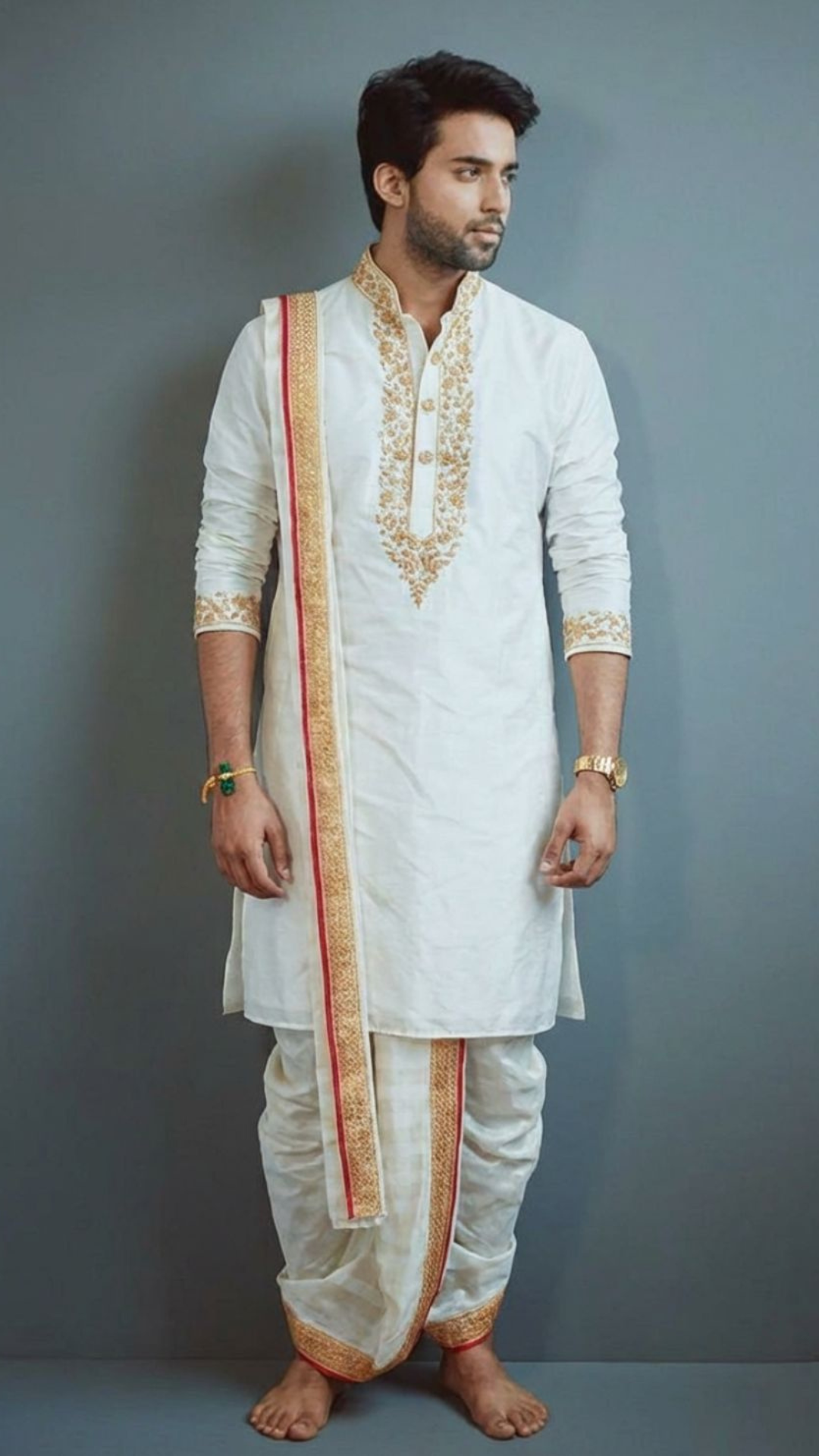 Soft Ivory Silk Pattu Pancha