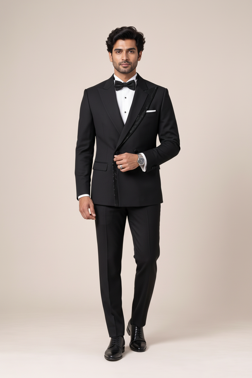 Men's Black Designer Tuxedo (Noir Prestige)