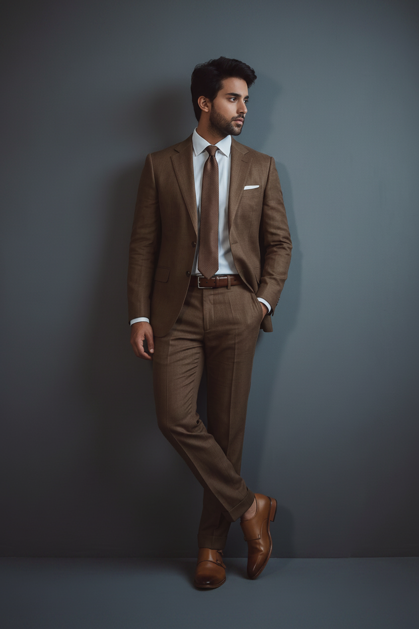 Coffee Brown Tailored Suit
