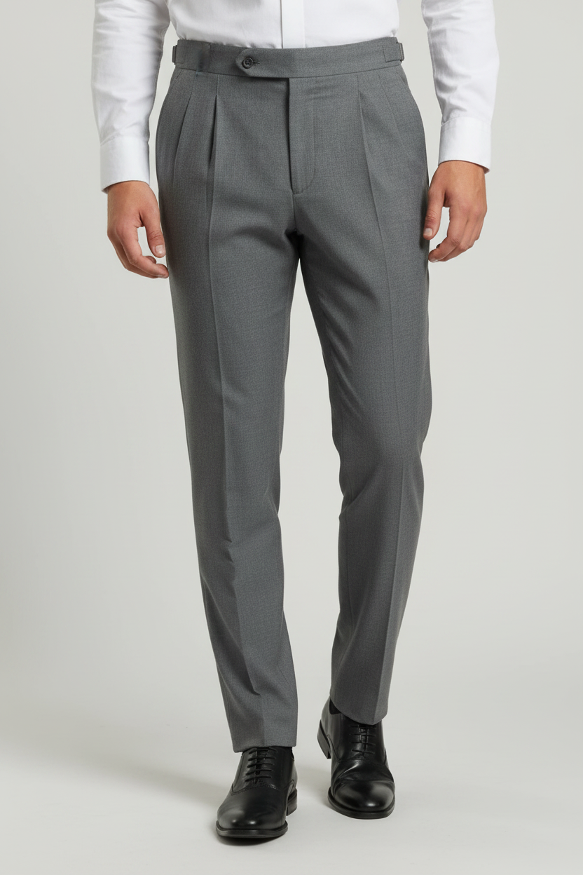 The Modern Gurkha Tailored Trouser – Mid-Grey Wool Blend