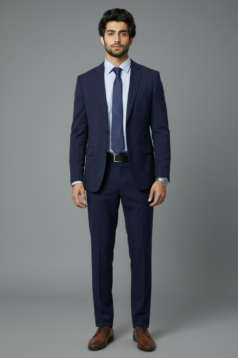 Slim Fit Blue Professional Suit Set