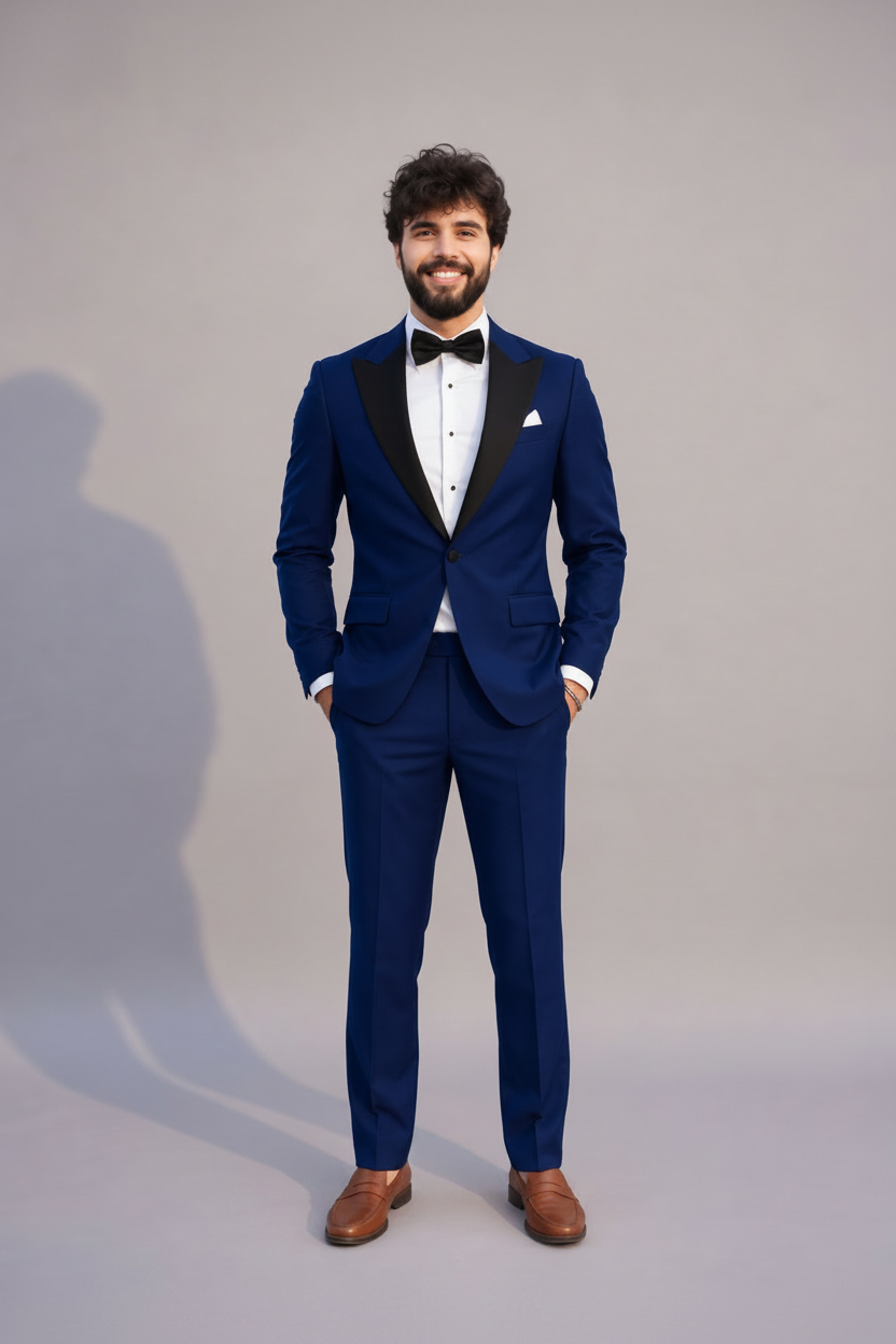 ROYAL AZURE TUXEDO BLAZER
