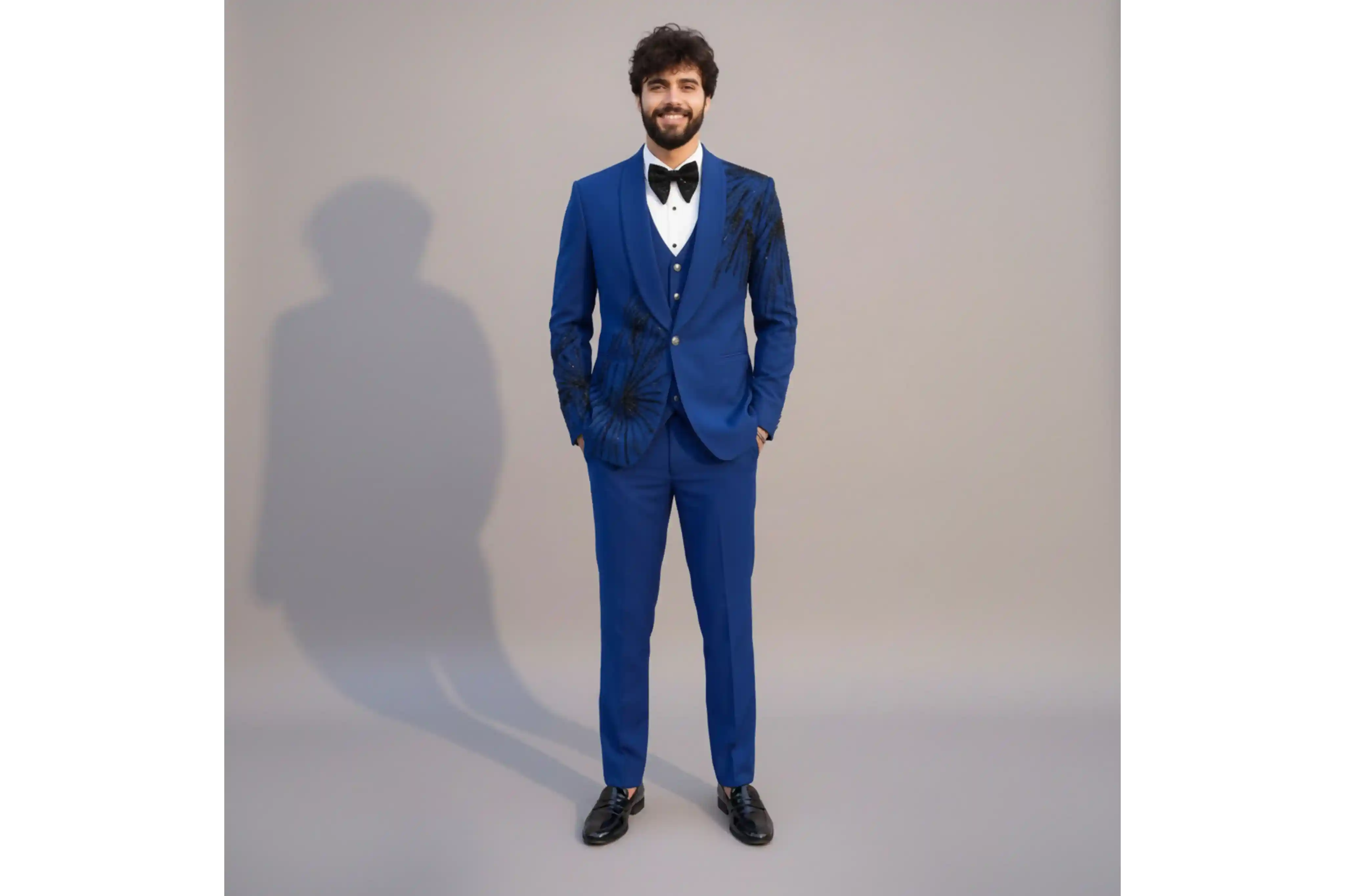 Blue Teal 3- Piece with curt dana Embroidery