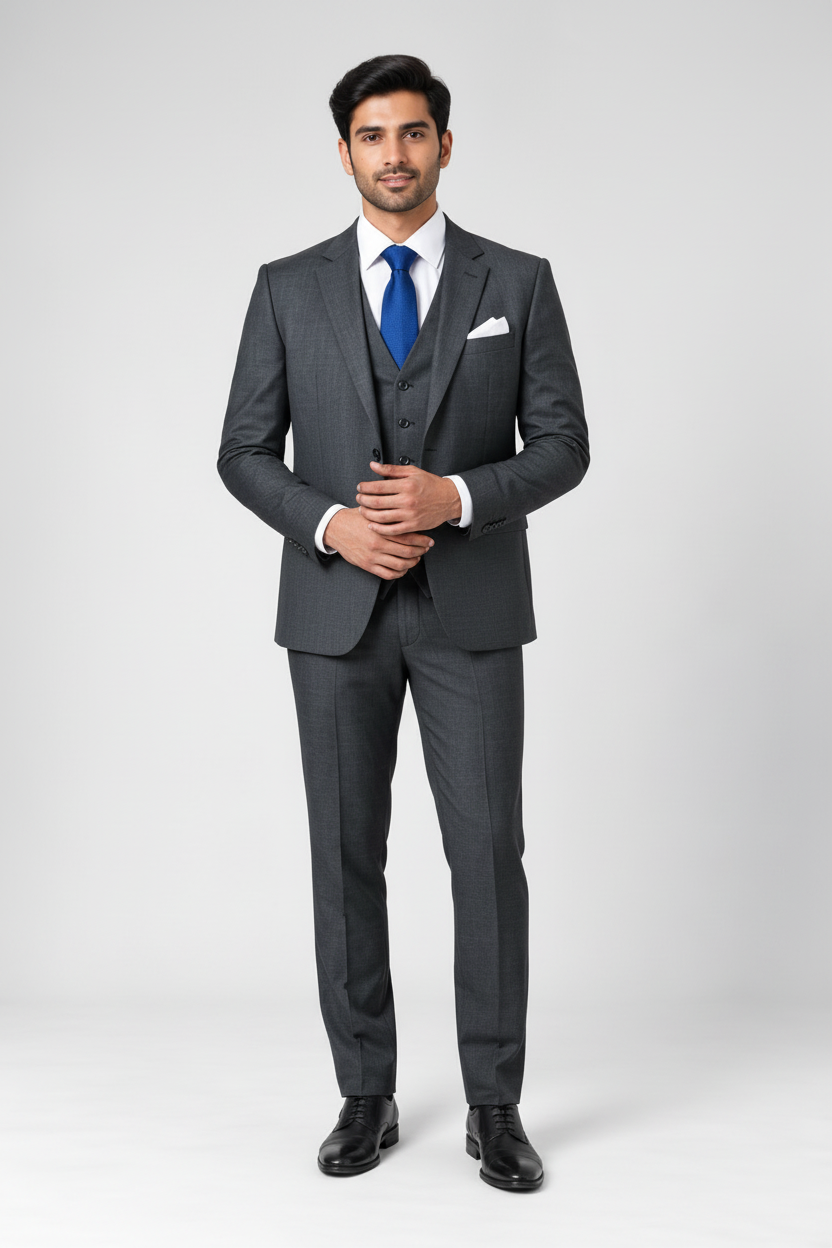 Three Piece Medium Grey Suit