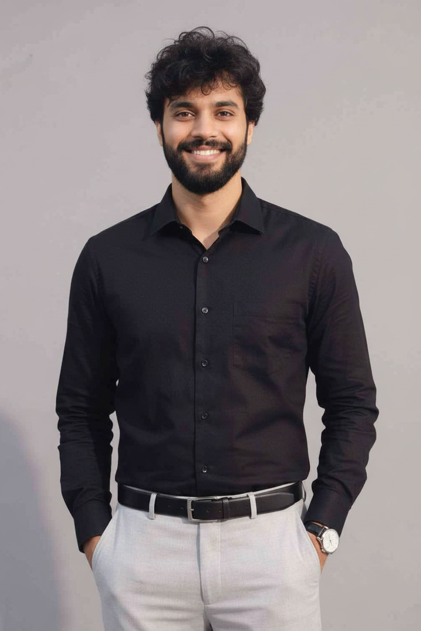 The Black Slim-Fit Button-Down