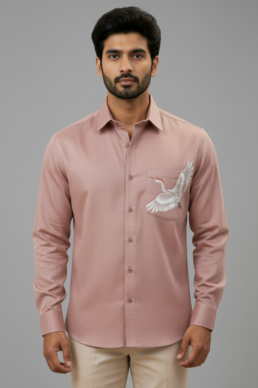 BLUSH CRANE SHIRT