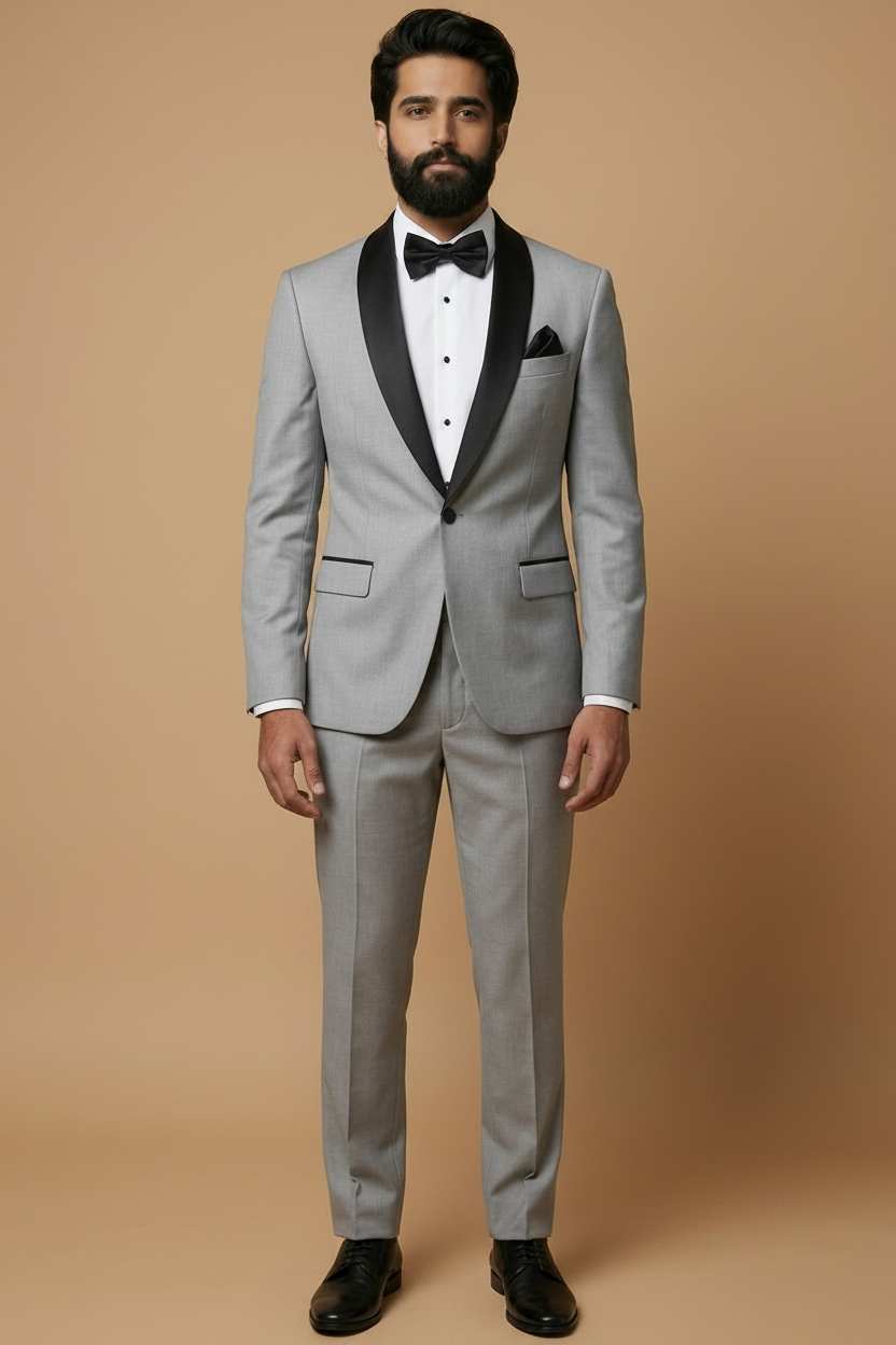 Grey Luxe Tuxedo Suit for Men