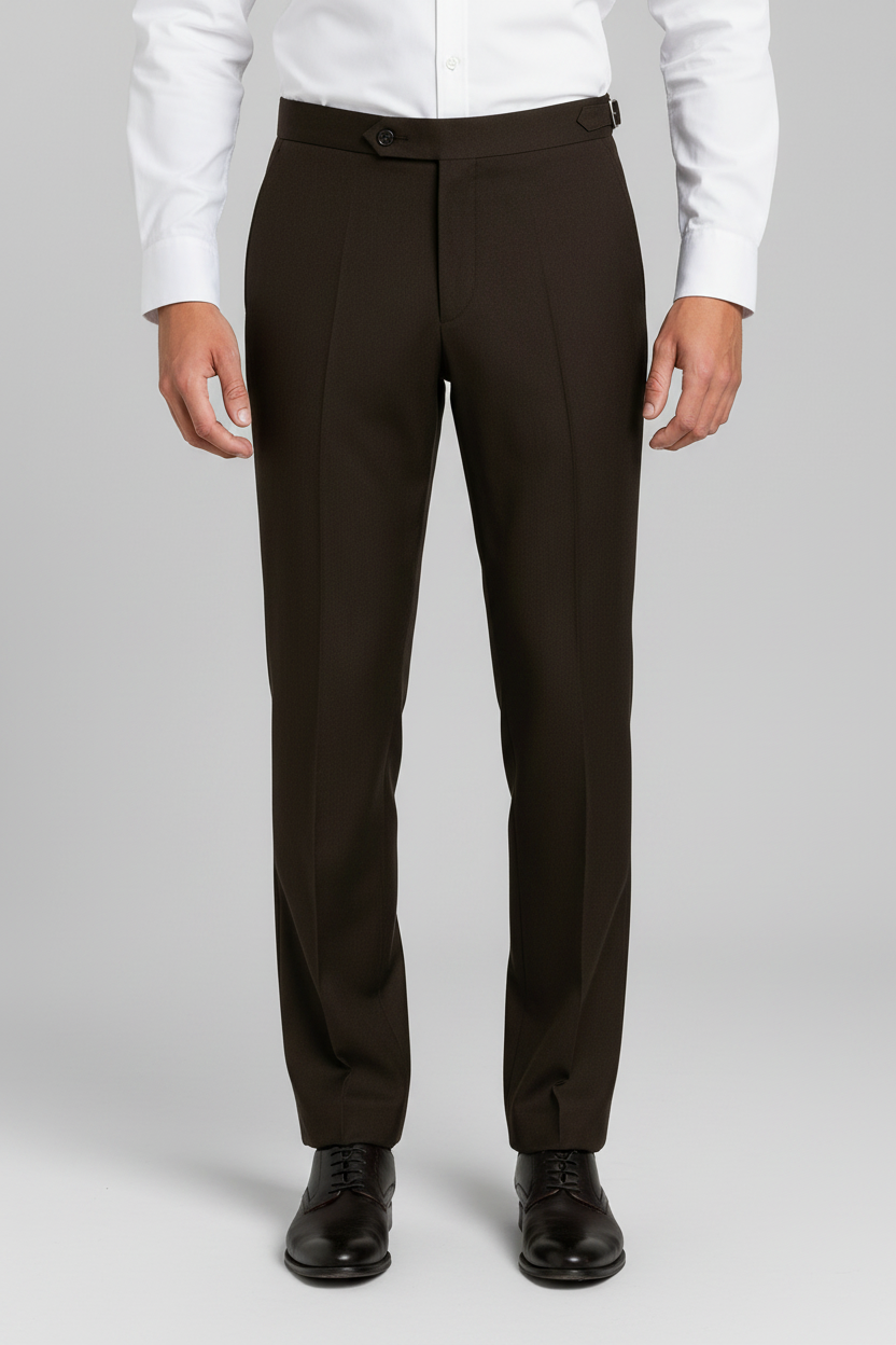 The Sovereign Dark Brown  Tailored Trousers