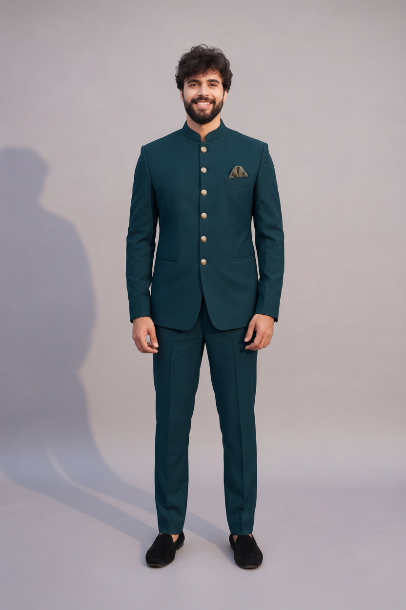 Men's Teal Green Jodhpuri Suit (Teal Regent)