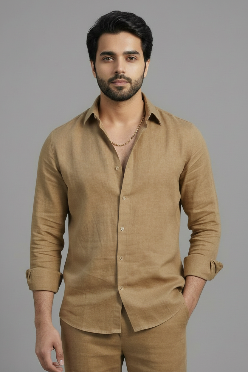 Desert Sand Linen Co-ord Shirt