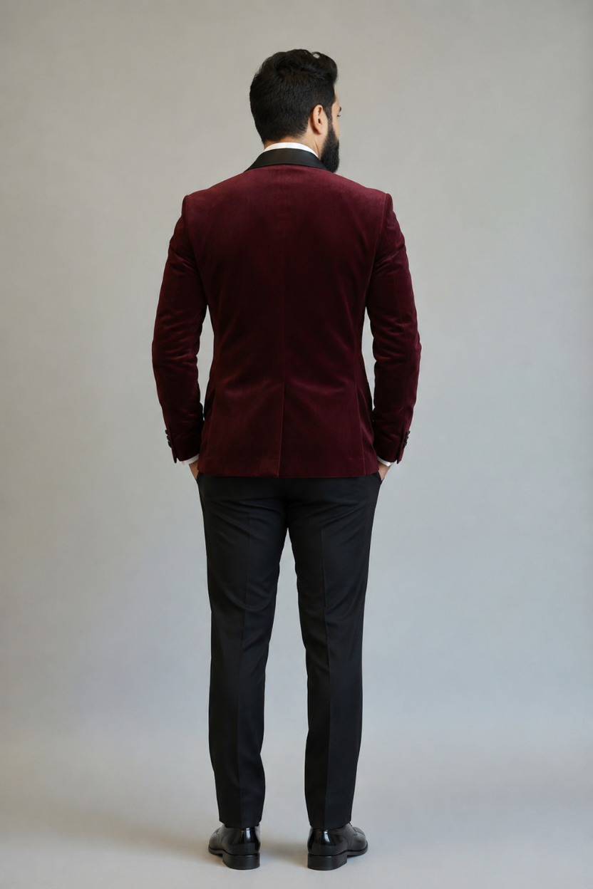 Midnight Red Velvet Tuxedo