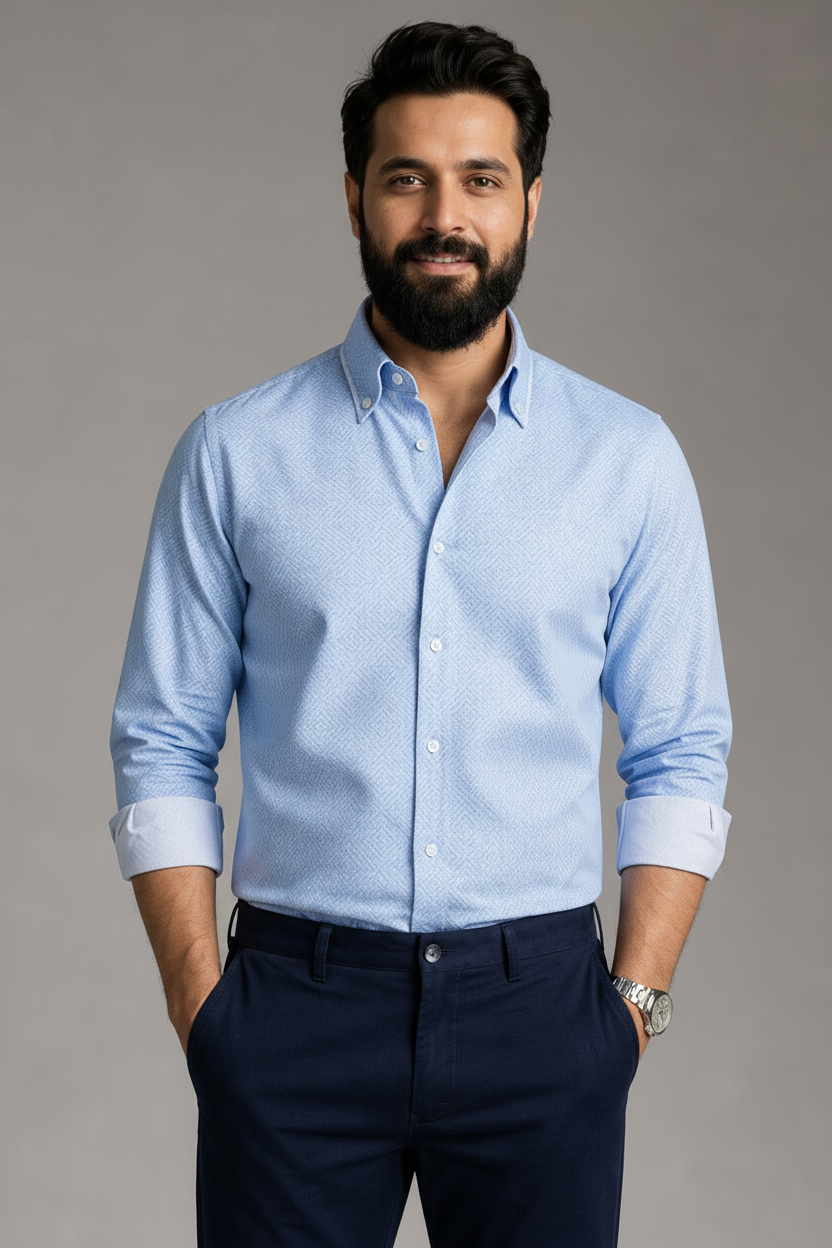 Classic Azure Formal Shirt