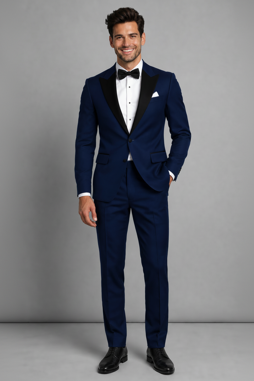 Dark Royal Blue Peak Lapel Reception Tuxedo