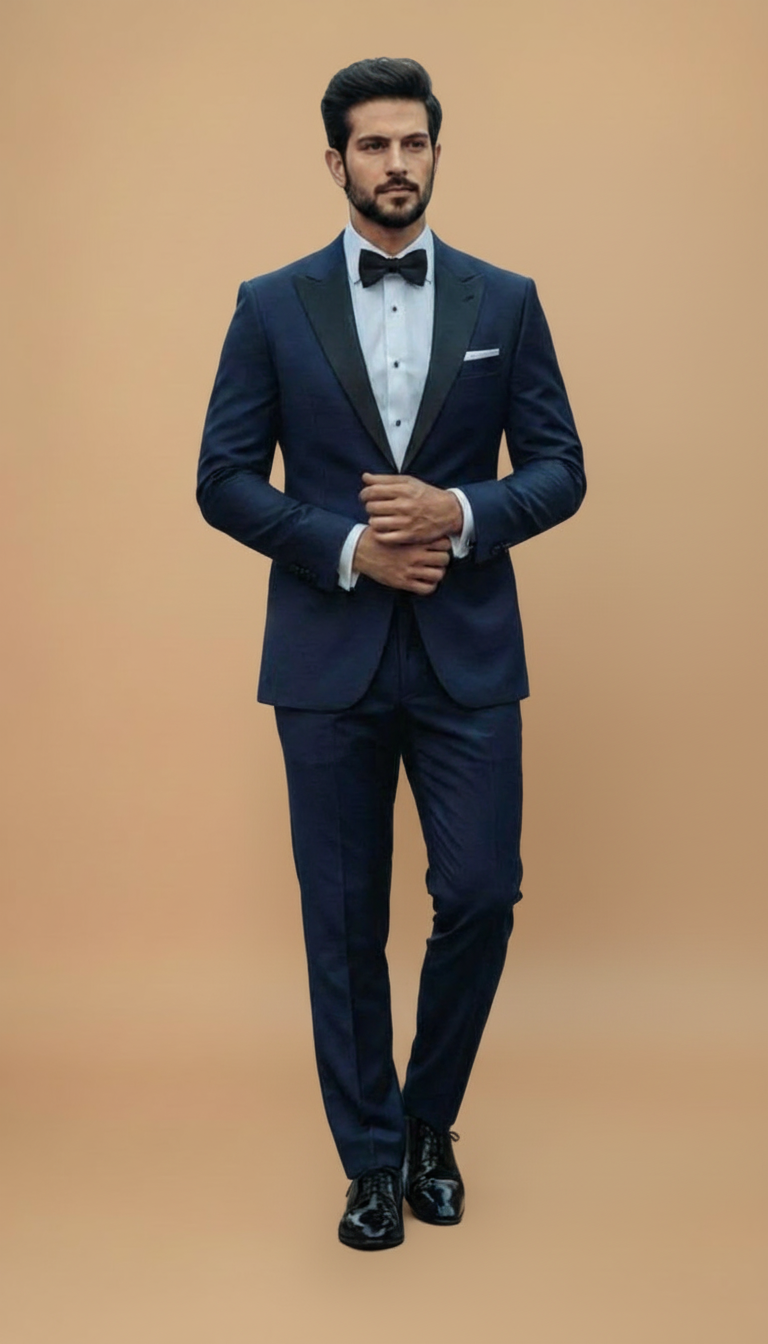 Classic Navy Blue Tuxedo Suit