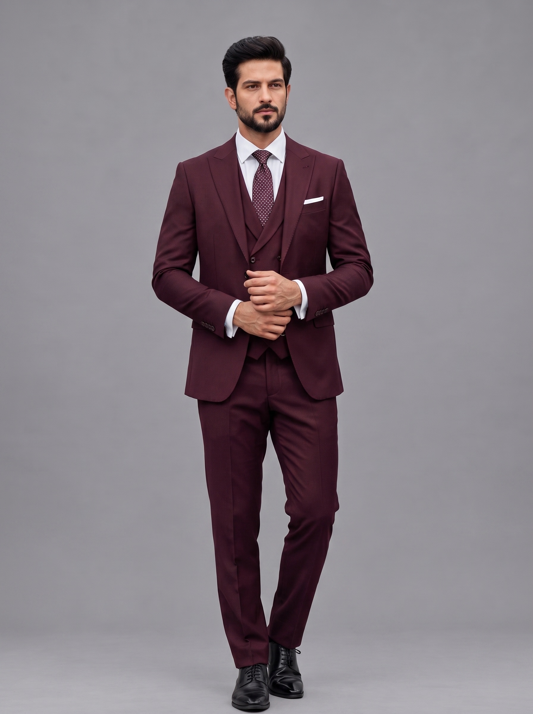 Royal Burgundy 3-Piece Suit