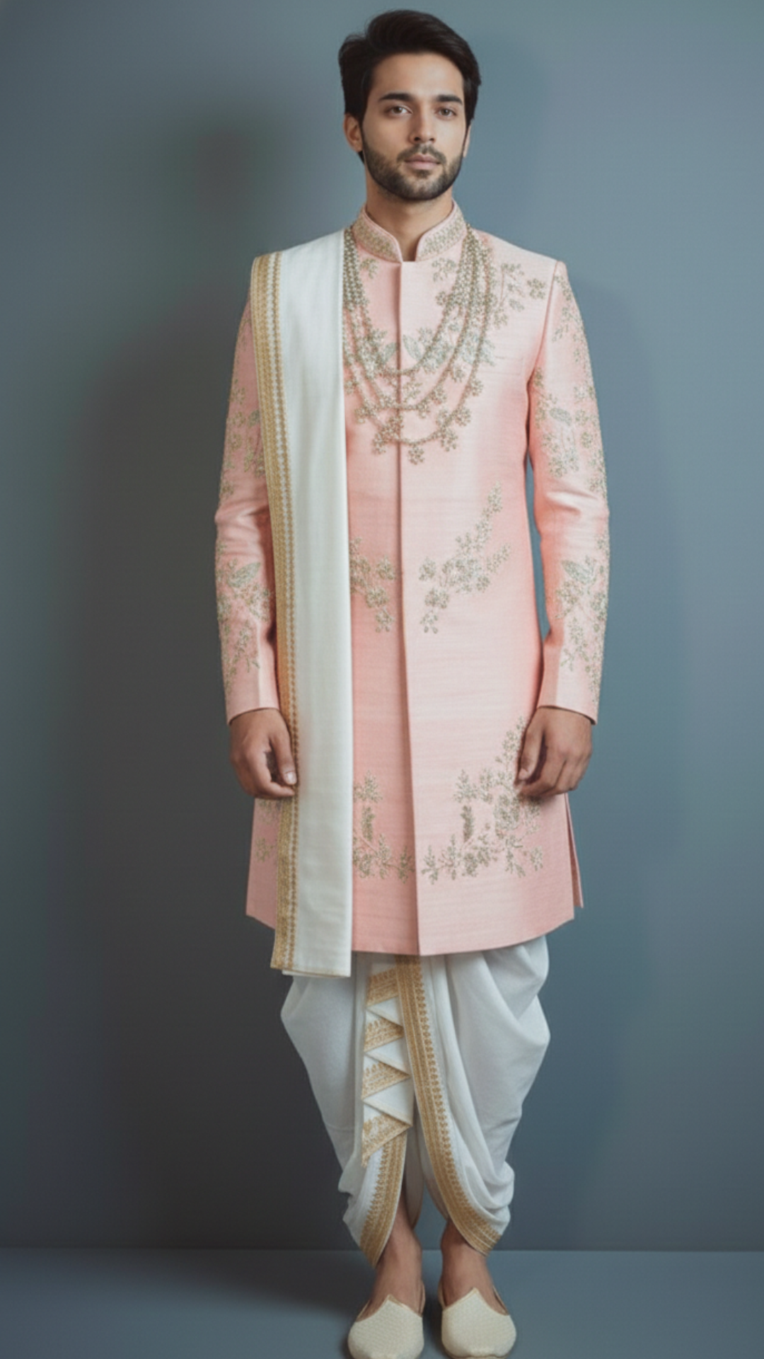 Soft Peach Sherwani