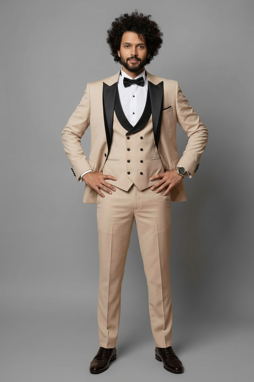 Beige Royale Tuxedo Set