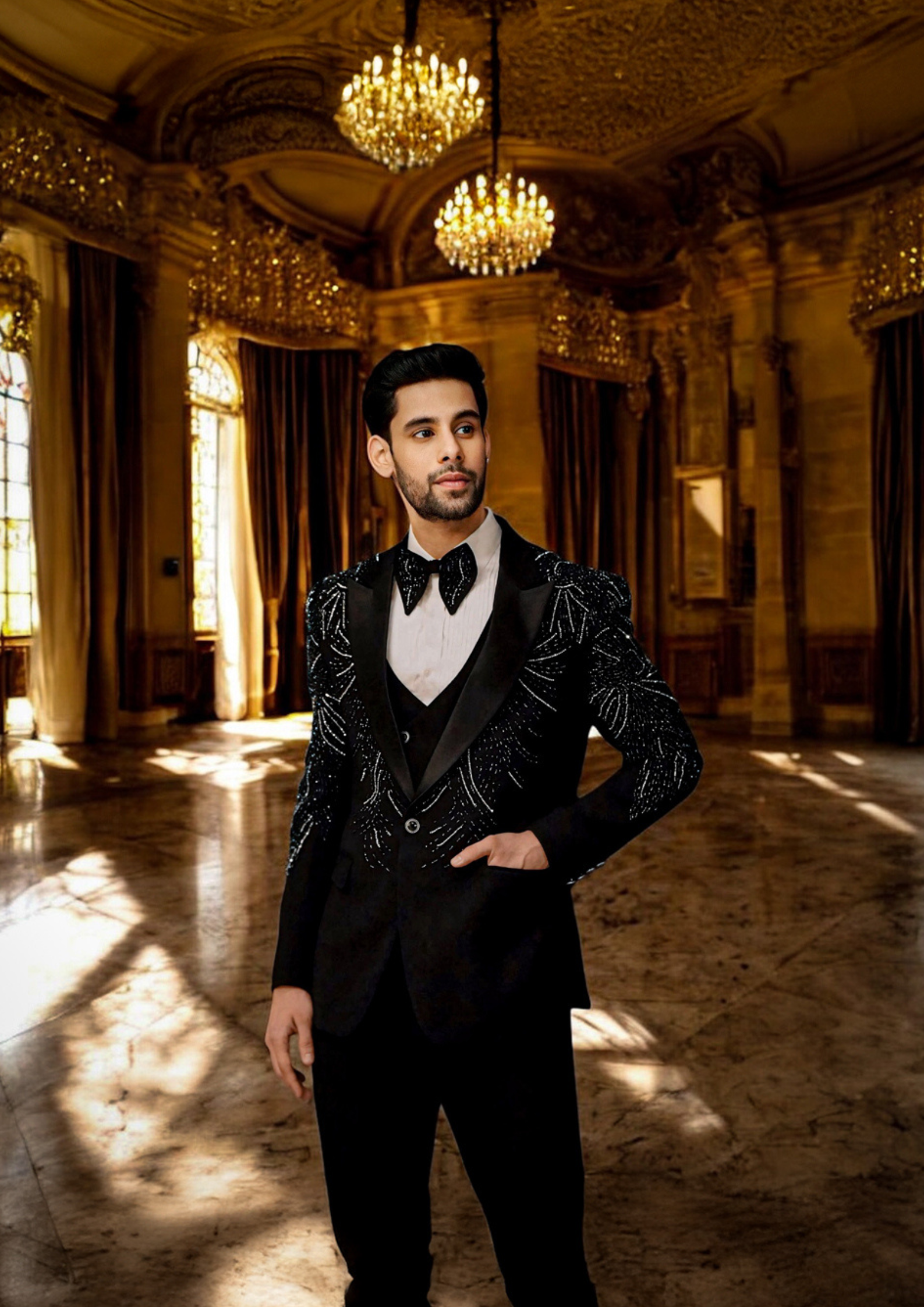 Black Designer Tuxedo Suit