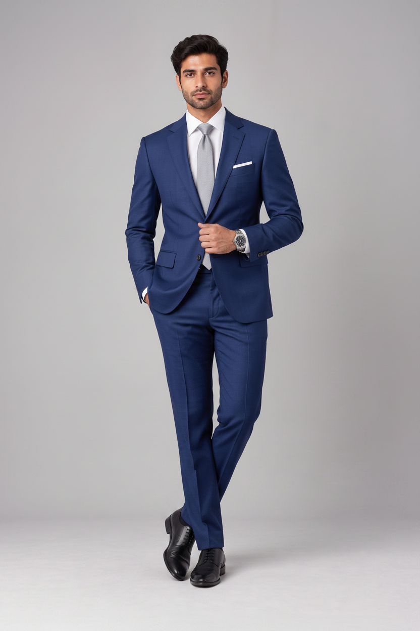 Classic Navy Blue Custom-Made Suit